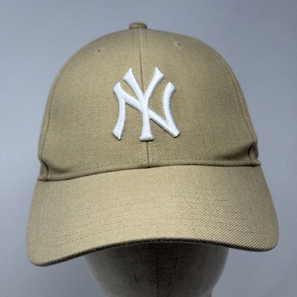 47 Brand New York Yankees Adjustable Baseball Cap Tan Khaki Wool Blend MLB READ